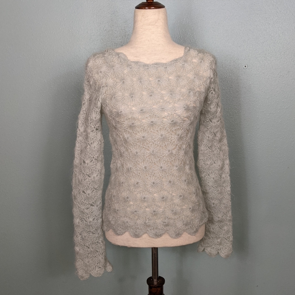 UO Sleeping on Snow mint pinwheel sweater S